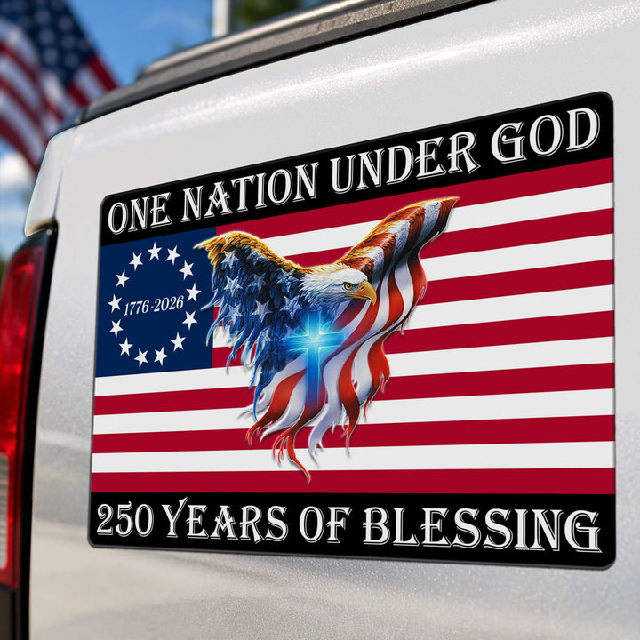 Kristen Patriotisk Magnet med Amerikansk Flag og Ørn