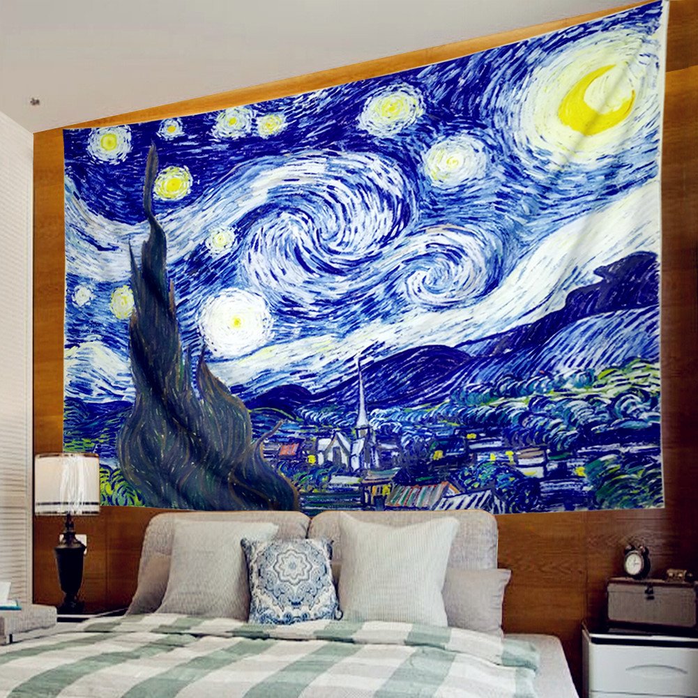 Kunstnerisk Bomulds Vægtæppe med Van Gogh Motiv