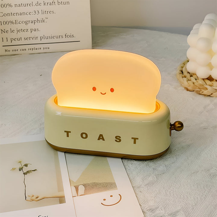 Brødrister Bordlampe med Dæmpbar LED og USB Opladning