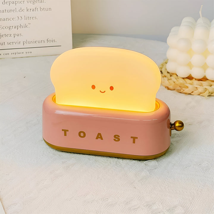 Brødrister Bordlampe med Dæmpbar LED og USB Opladning