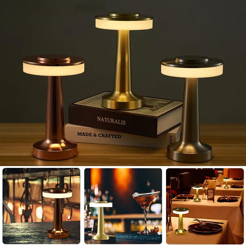 Bærbar Genopladelig LED Bordlampe med Touch Dæmpning - Guld, Sølv, Roséguld