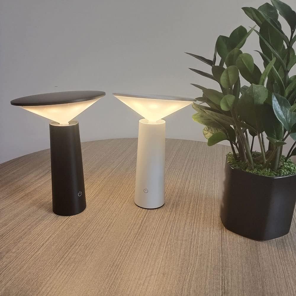 Dæmpbar Touch Sensor Bordlampe med 360° Rotation og Genopladeligt Batteri