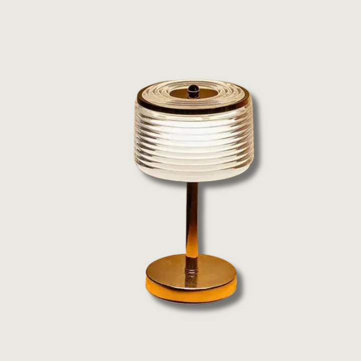 Guld Ringformet Bordlampe med Justerbare Lysnuancer