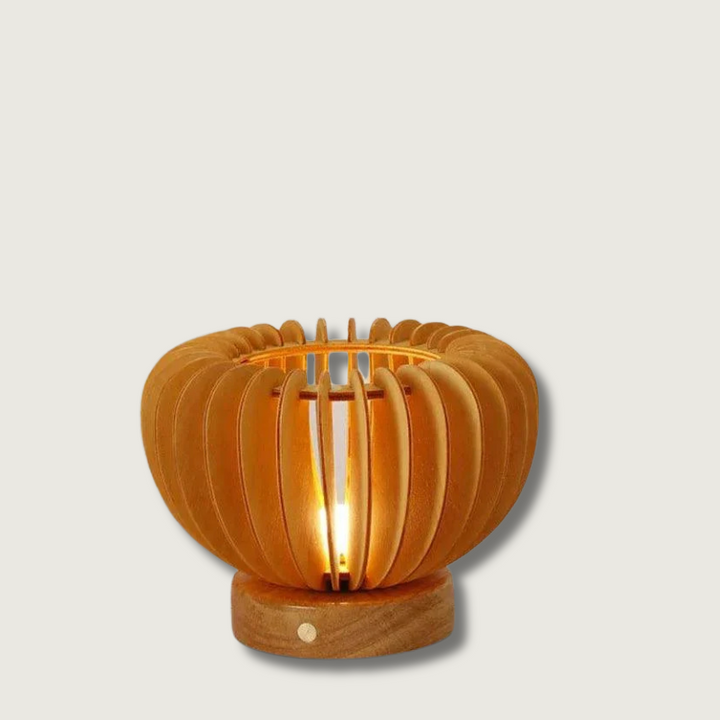 Træbordlampe med Touch Kontrol og Dæmpbar Funktion
