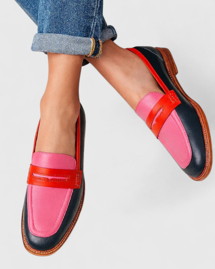 Melanie | Dame Klassiske Mode Loafers med Rund Kappe