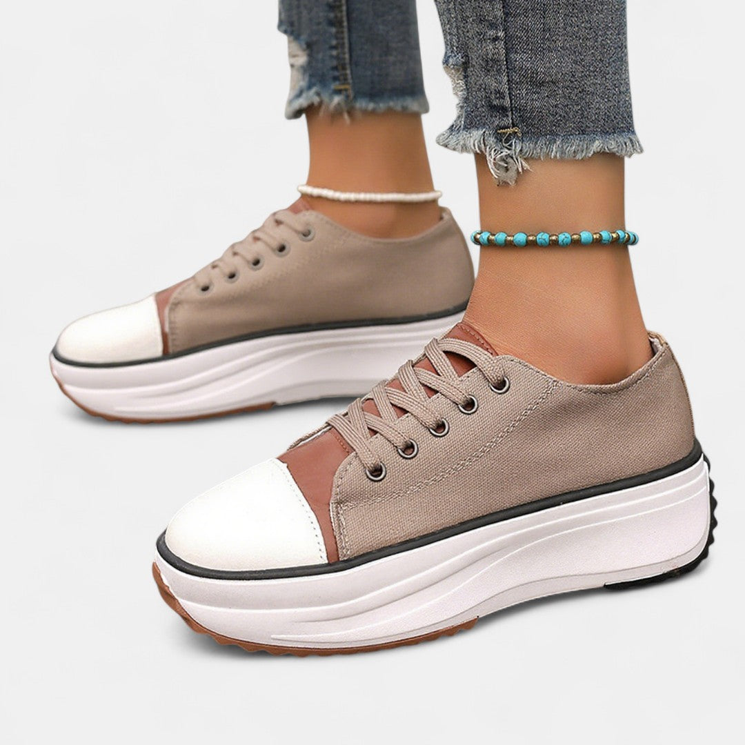 Gudrun | Dame Trendy Sneakers med Rund Tå
