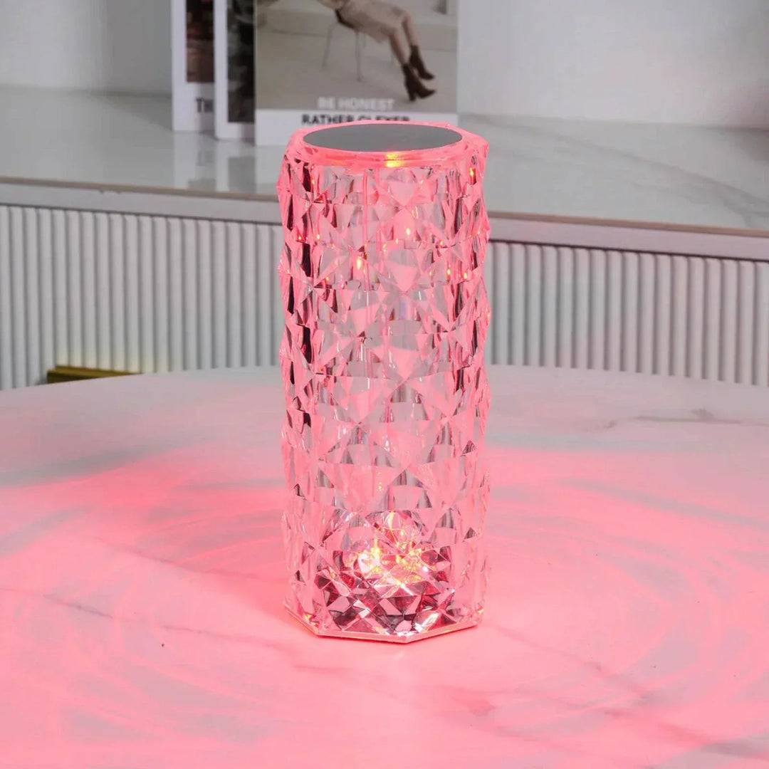 Krystal Touch Bordlampe med 16 Farver og USB-C Genopladning