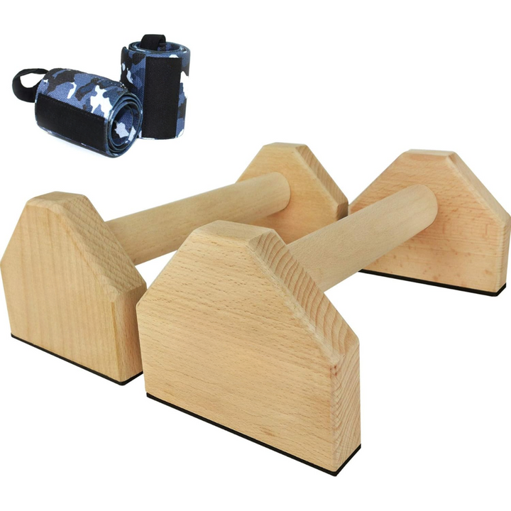 Ergonomiske Træ Push-Up Bars med Skridsikkert Greb