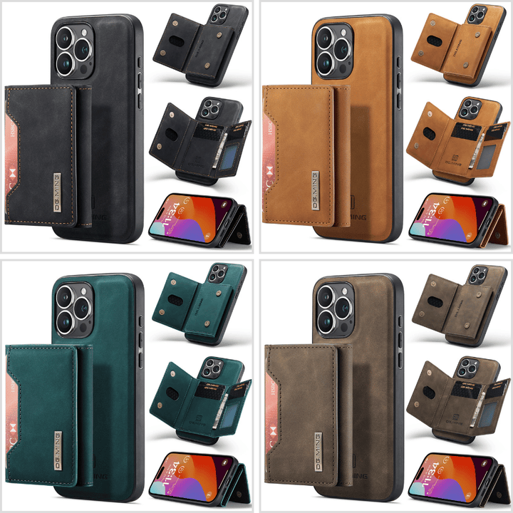 Magnetisk 2-i-1 iPhone Cover med Aftagelig Læderpung