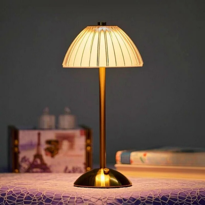Trådløs Krystalbordlampe med USB-genopladeligt LED-lys