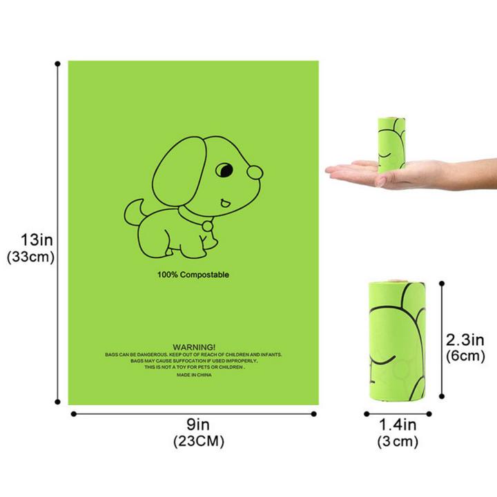 Biologisk Nedbrydelige Affaldsposer med Lækagesikker Dispenser - 120 stk.