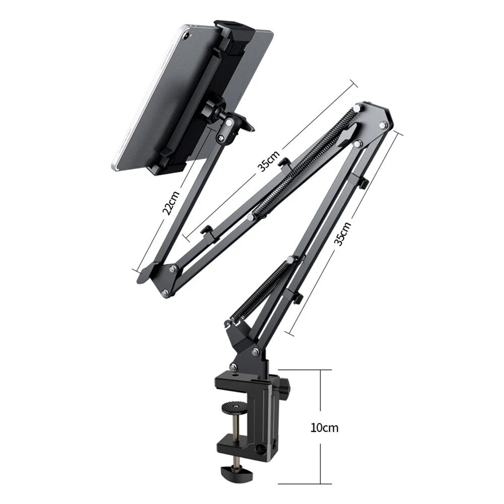 Justerbart Aluminium Tablet Stativ med Solid Base