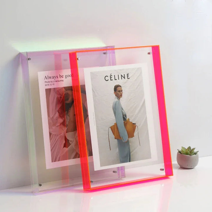 Transparent Akryl Fotoramme i Trendy Farver