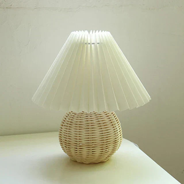 Vintage Plisseret Bordlampe med Antik Design