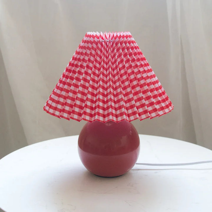 Vintage Plisseret Bordlampe med Antik Design