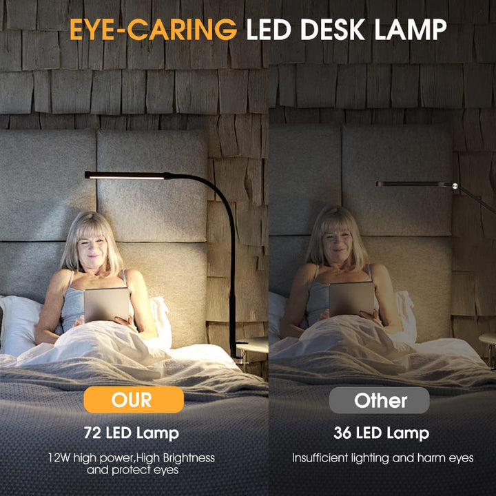 LED Skrivebordslampe med Fleksibel Gåsehal og USB Powerbank, 3 Lystilstande, 10 Lysstyrkeniveauer