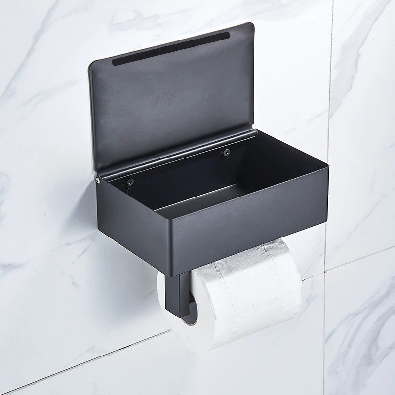 Elegant Metal Toiletpapirholder i Sort eller Sølv