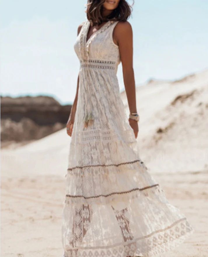 Finley | Kvinders Boho Flowy Printed Draped Dress