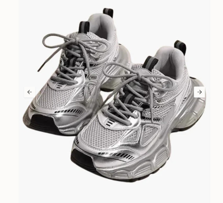 Sporty Sneakers med Mesh og Stødabsorberende Såler