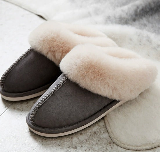 Elegante hjemmesko med pelsdetalje | Komfortable varme tøfler til kvinder