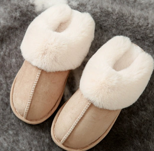 Elegante hjemmesko med pelsdetalje | Komfortable varme tøfler til kvinder