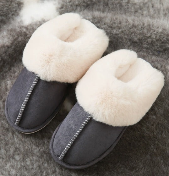 Elegante hjemmesko med pelsdetalje | Komfortable varme tøfler til kvinder