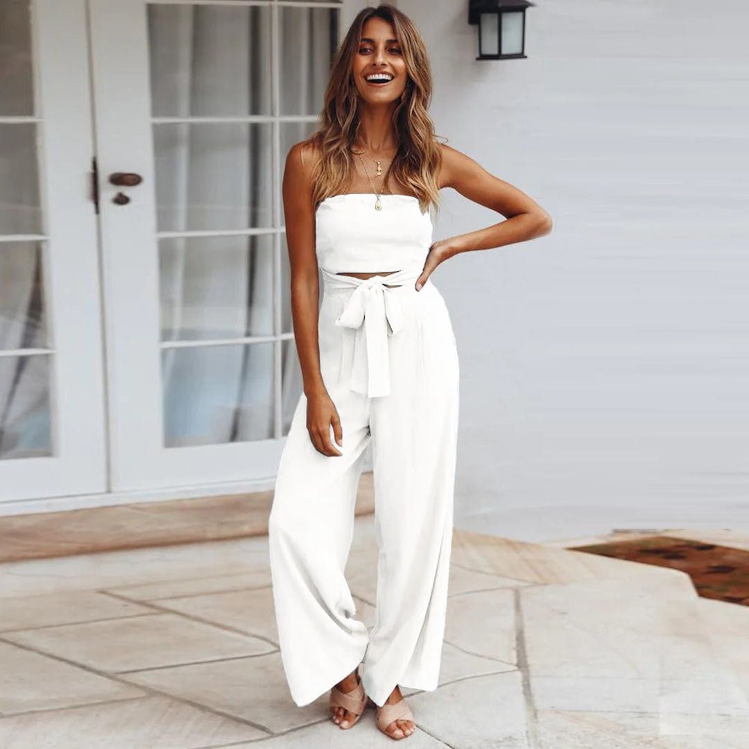 Sandy | Kvinder Strapless Bred Ben Jumpsuit med Båndliv