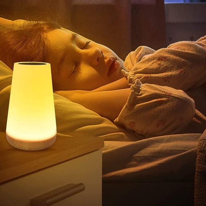 Berøringskontrol USB Genopladelig LED Natlampe med Justerbar Lysstyrke