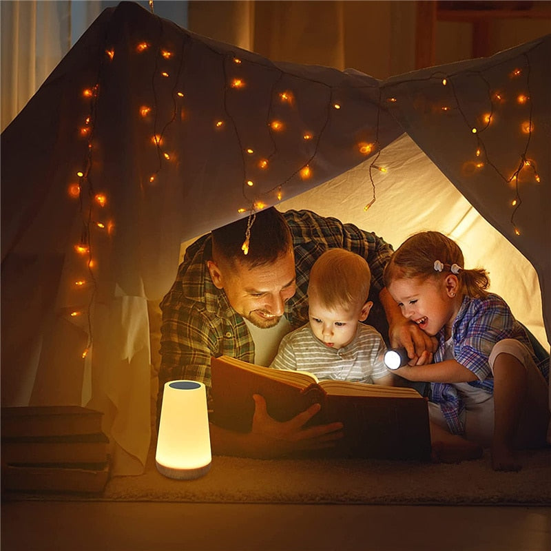 Berøringskontrol USB Genopladelig LED Natlampe med Justerbar Lysstyrke