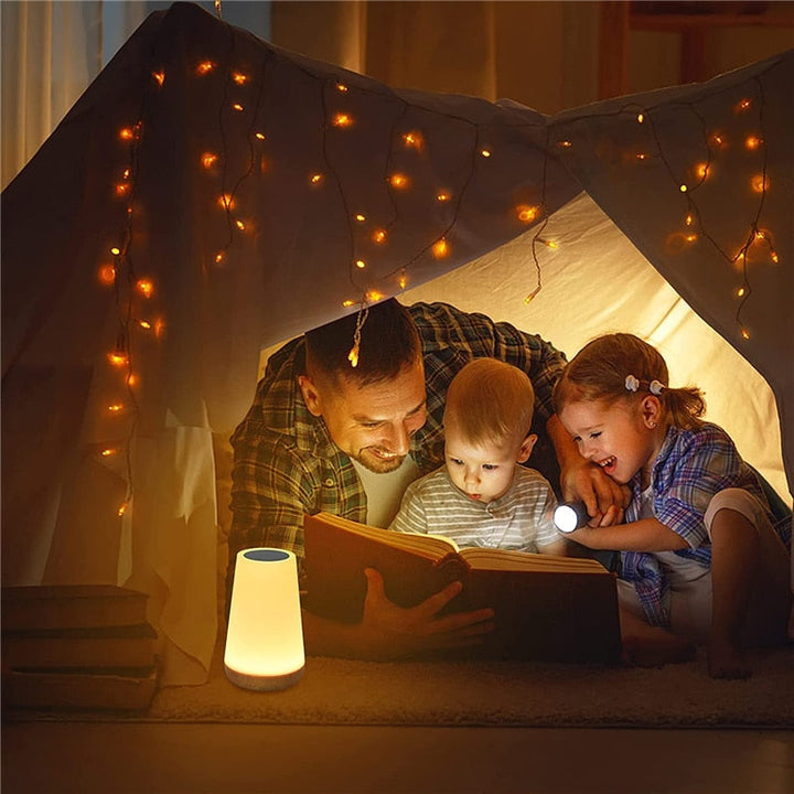 Berøringskontrol USB Genopladelig LED Natlampe med Justerbar Lysstyrke
