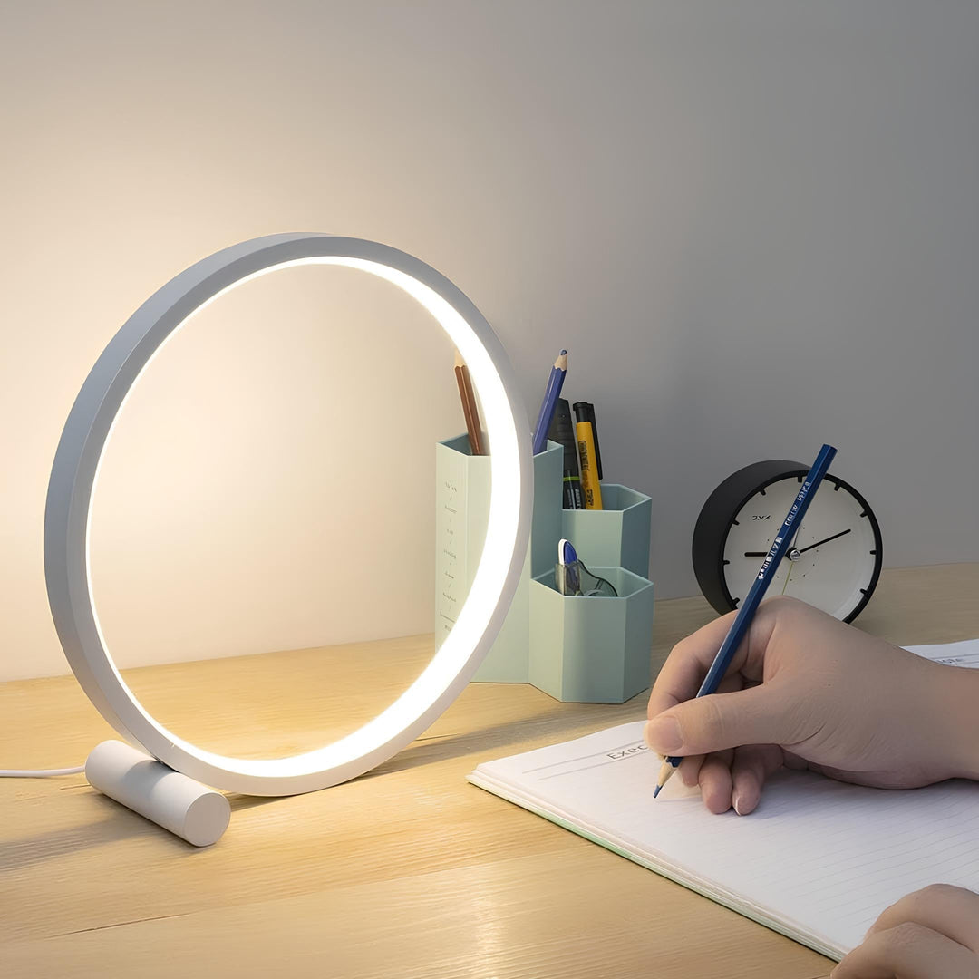 Dæmpbar LED Ring Bordlampe med Justerbar Lysstyrke
