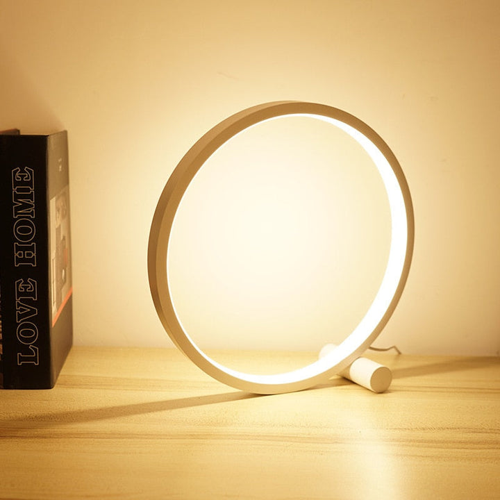Dæmpbar LED Ring Bordlampe med Justerbar Lysstyrke