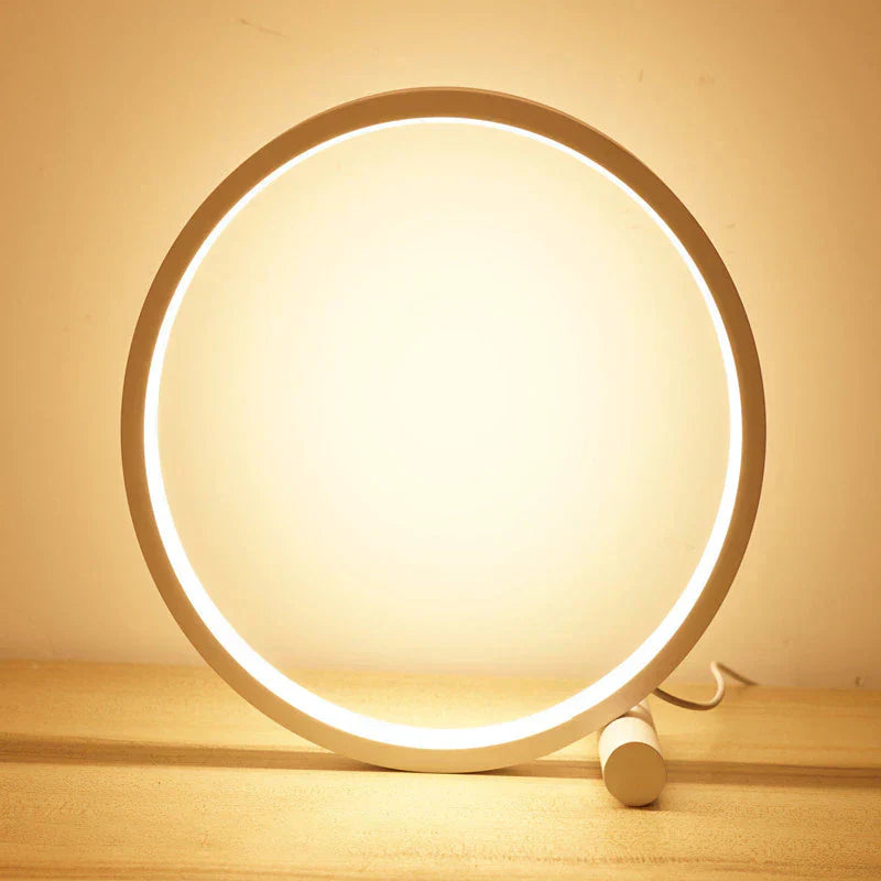 Dæmpbar LED Ring Bordlampe med Justerbar Lysstyrke