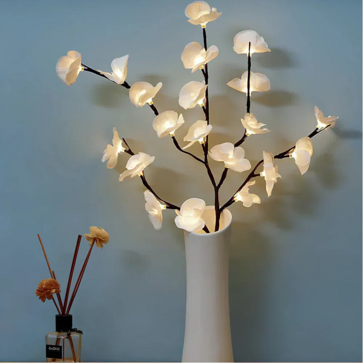 LED Bordlampe med Bøjelige Kviste og Blomster