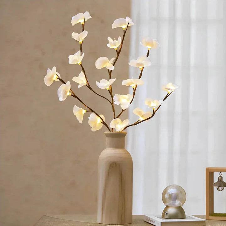 LED Bordlampe med Bøjelige Kviste og Blomster