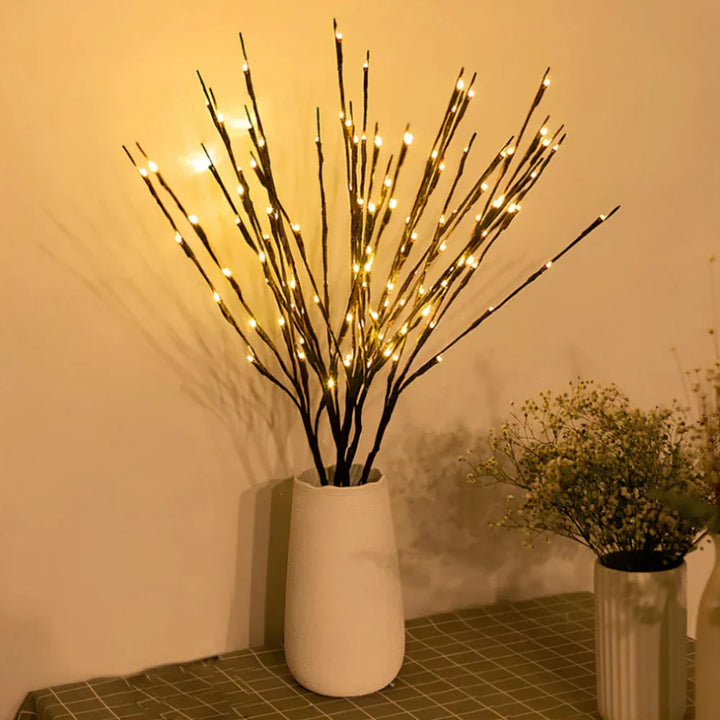 LED Bordlampe med Bøjelige Kviste og Blomster