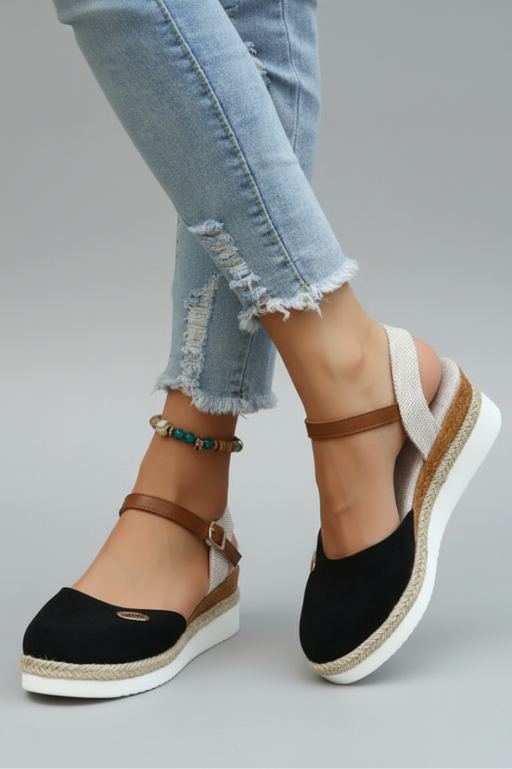 Johanna | Dame Espadrille-sandaler med lukket tå og slingback-rem