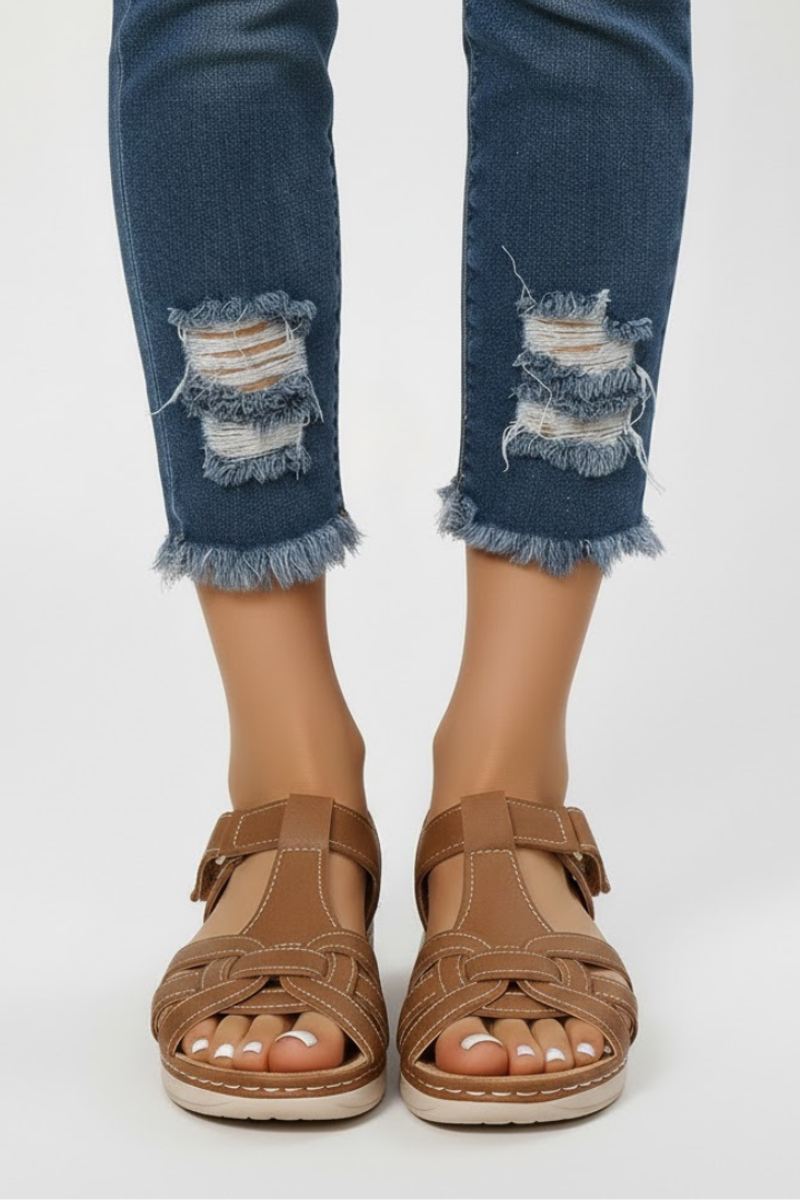 Franziska | Dame Retro Remsandaler med Spænde