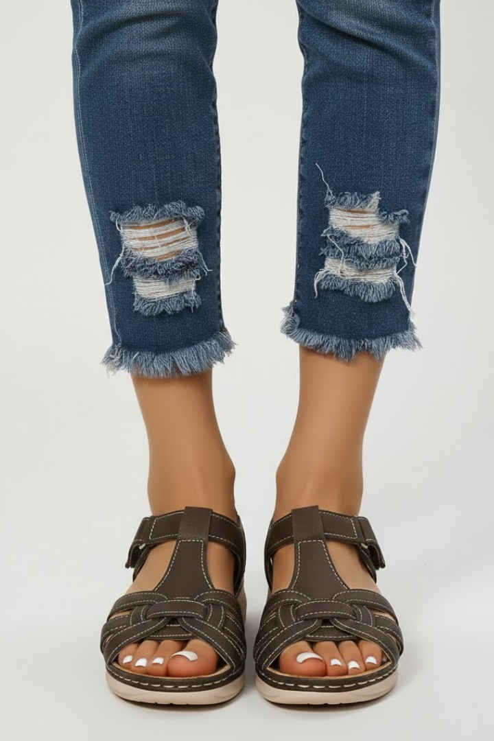 Franziska | Dame Retro Remsandaler med Spænde