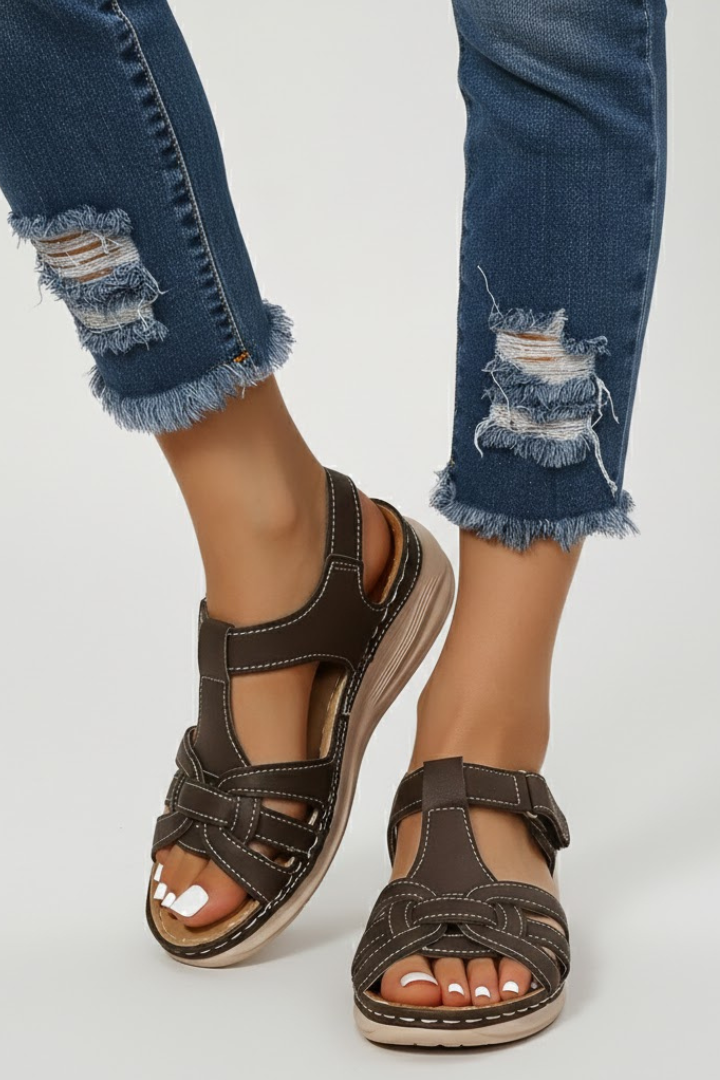 Franziska | Dame Retro Remsandaler med Spænde