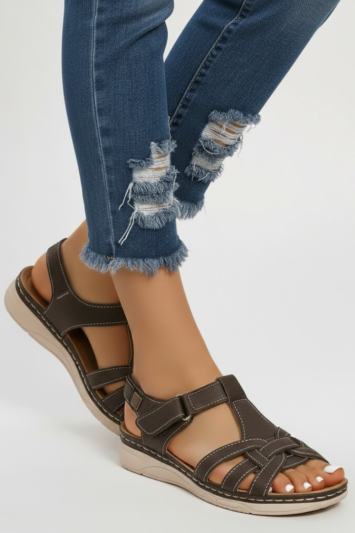 Franziska | Dame Retro Remsandaler med Spænde