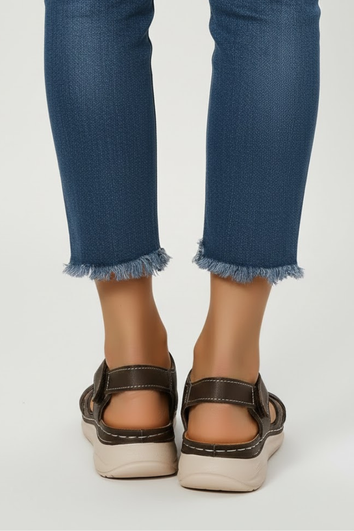 Franziska | Dame Retro Remsandaler med Spænde