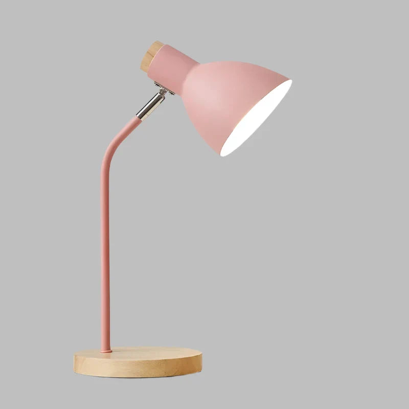 Skandinavisk Træ- og Metal Bordlampe