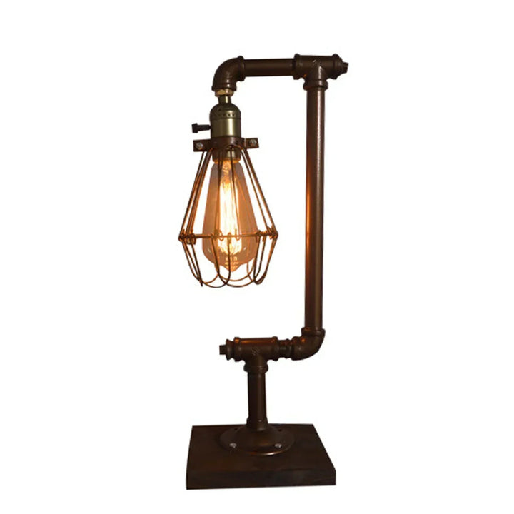 Vintage Metal Bordlampe med Retro Design og Trykknap