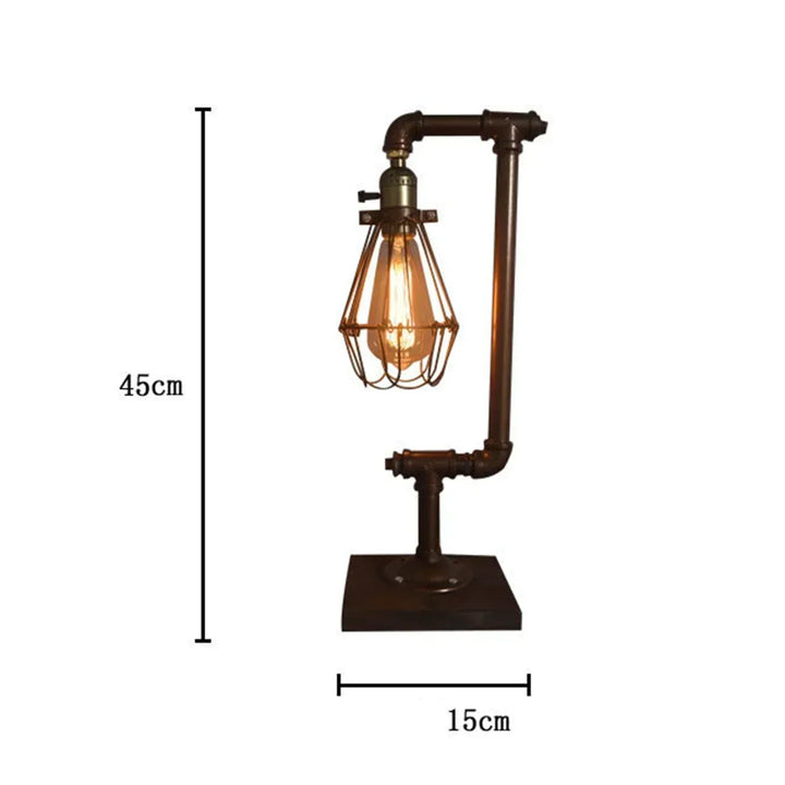 Vintage Metal Bordlampe med Retro Design og Trykknap