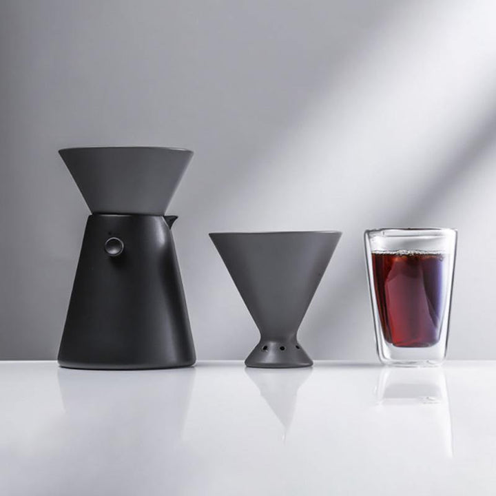 Keramisk V60 Pour-Over Kaffe Dripper med Dryppbeskyttelse