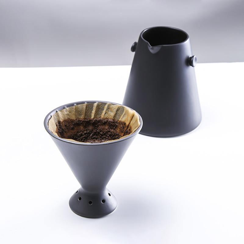 Keramisk V60 Pour-Over Kaffe Dripper med Dryppbeskyttelse