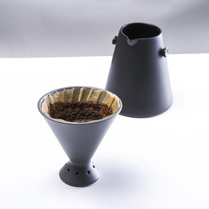 Keramisk V60 Pour-Over Kaffe Dripper med Dryppbeskyttelse