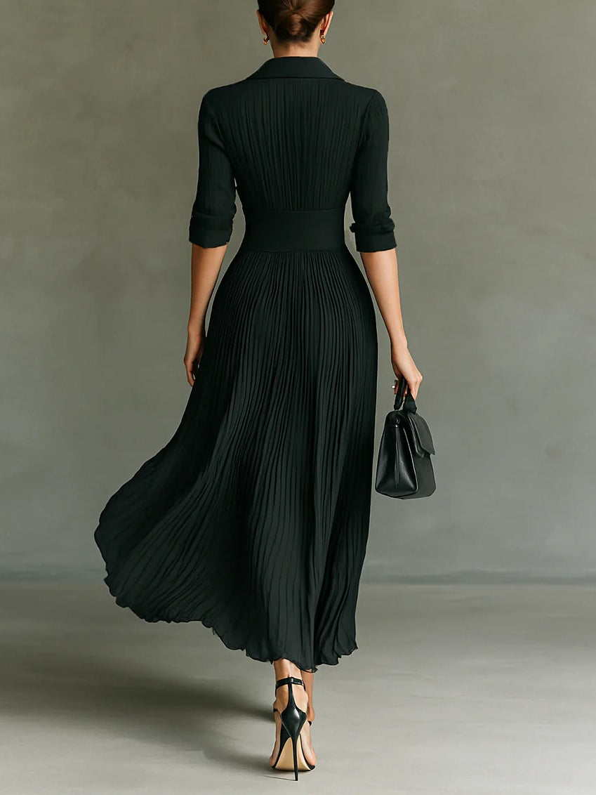 Lindsay™ | Elegant Plisseret Krave Maxi Kjole