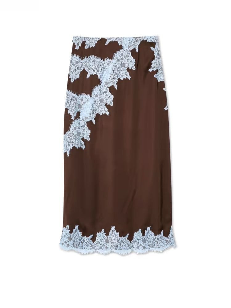Mabel™ | Elegant Blonde Panel Top & Skirt Sæt